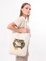 Zoozie Bags Bolso de mano 1616 de algodón 100% Bolso de mano para mujer Color Crema 35x40x8 cm